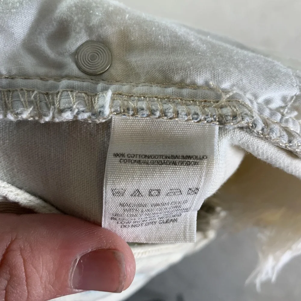 Free People Denim Cutoff Shorts Womens 25 White Raw Hem‎ Frayed Denim Casual